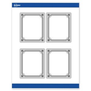 Avery Labels, 4" x 3-1/3", Silver-Metallic Black, Matte, 40ct - 1 of 4