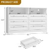 Zstar Modern Wide 6 Drawers Dressers with Power Outlet and Led Lights for Living Room, Hallway - 2 of 4