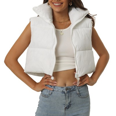 White on sale puffer vest