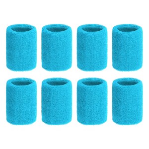 Unique Bargains Sweat Absorbent Elastic Tennis Badminton Basketball Wrist Sweatbands 8 Pcs - 1 of 4