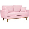 NicBex Modern Corduroy Loveseat Sofa Couch with Two Pillows & Wooden Legs,2-Seat Lounge Sofa for Living Room,Apartment - 3 of 4