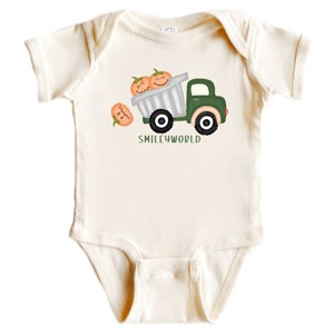The Juniper Shop SmileyWorld Dump Truck Pumpkins Baby Short Sleeve Bodysuit - 1 of 4