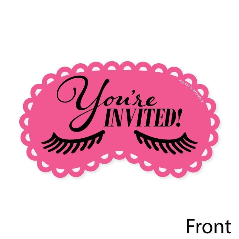 Big Dot of Happiness Spa Day - Shaped Fill-In Invitations - Girls Makeup Party Invitation Cards with Envelopes - Set of 12, 3 of 8