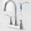 ChicFurnit Bathroom Sink Faucet Brushed Nickel 2 Handle 360 Degree High Arc Swivel Spout for Vanity Sink, Silver and Gray, 14.37"*10.04"*2.6" - 4 of 4