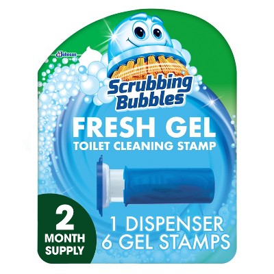 Scrubbing Bubbles Fresh Gel Toilet Cleaning Stamp Rainshower Scent - 6 Gel Stamps