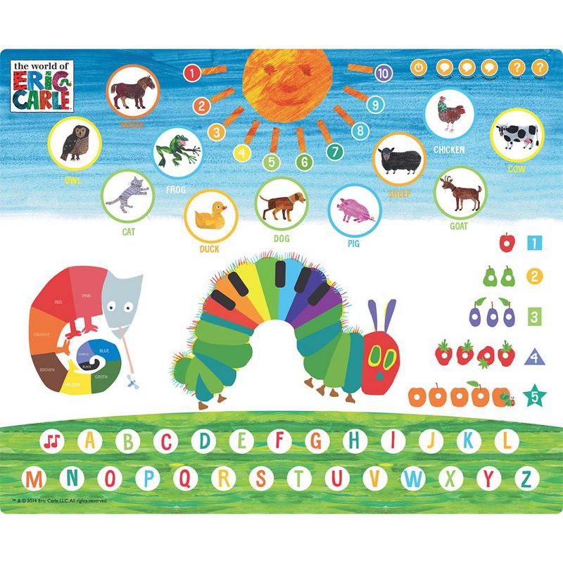 Eric Carle's The Very Hungry Caterpillar Interactive Learning Mat, Teach Your Child Animals, Shapes and Colors in Three Languages, 1 of 6