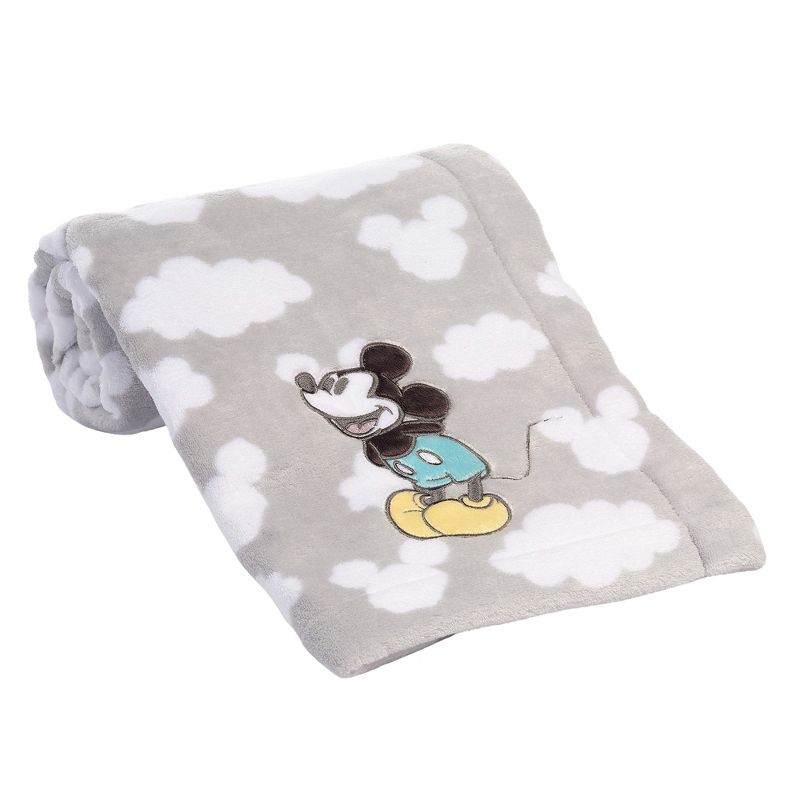 Lambs & Ivy Disney Baby Moonlight Mickey Mouse Gray Soft Fleece Baby Blanket, 4 of 7
