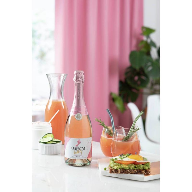 Barefoot Bubbly Pink Moscato Champagne Sparkling Wine - 750ml Bottle, 4 of 6