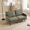 NicBex 56.3 Inch Loveseat,Modern PU Leather/Boucle Loveseat Sofa with Black Wood Legs,2-Seater Small Couch for Living Room,Bedroom - 2 of 4