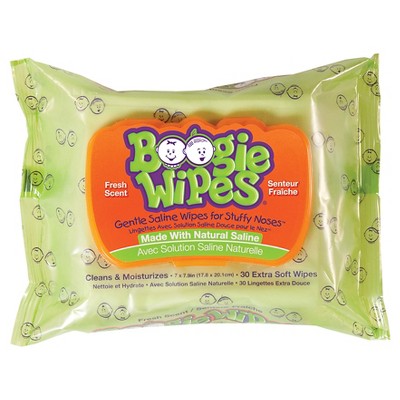Boogie Wipes Great Grape Scented Gentle Saline Wipes For Stuffy Noses