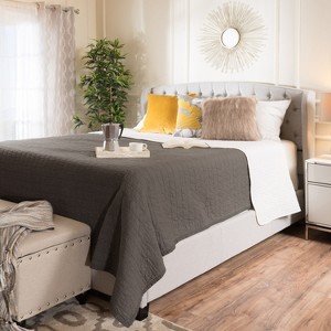 GDFStudio Costello Contemporary Fabric Upholstered Bed with Diamond Tufting - 1 of 4