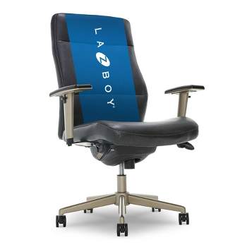 La-Z-Boy Sutherland Office Chair with Padded Arms, Jet Black