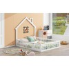 Full Size Wood House Platform Bed with Guardrail - 4 of 4