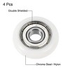 Unique Bargains Chromium Steel Sealed Low Noise Durable Ball Bearings 0.31 x 1.18 x 0.33 Inch 4 Pcs - 2 of 4