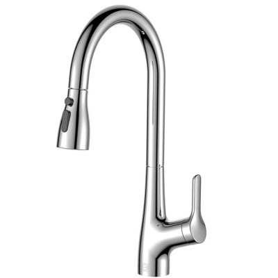 Elegant Lighting Andrea Single Handle Pull Down Sprayer Kitchen Faucet in Brushed Nickel