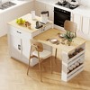 CLIHOME 82.7" Kitchen Island with Extendable Dining Table for 4-6 Person, Kitchen island with Storage 2 Drawers 2 Side Open Shelves - 4 of 4