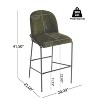 Christopher Knight Home Annas Contemporary Metal Upholstered Barstools (Set of 2) - 3 of 4