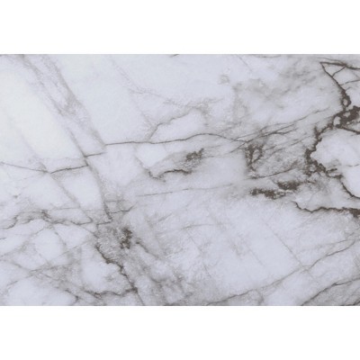White Marble and Silver Metal 3-Piece Coffee and End Table Set