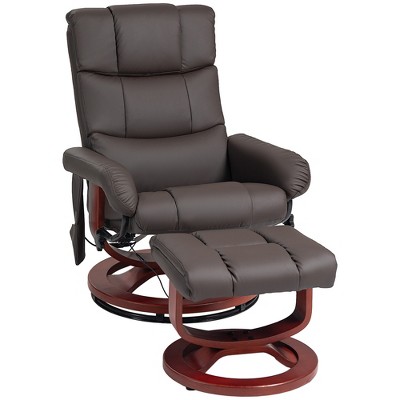 Homcom Massage Recliner Chair With Ottoman, Swivel Recliner And 