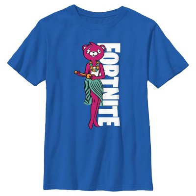 Boy s Fortnite Cuddle Team Leader Hula Dance T Shirt Royal Blue Large