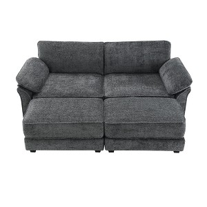 NicBex Modern 81" Sofa Bed Chenille Convertible Sleeper Sofa with 2 Ottomans for Living Room - 1 of 4