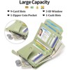 FATMOON Small Wallet for Women,RFID Blocking Bifold Wallet with Zipper Pocket 9 Card Slots,ID Window,Removable Sleeve for Parties,Shopping - 2 of 4