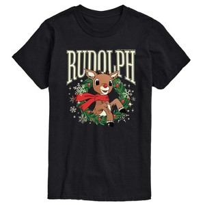 Men's - Rudolph - Rudolph Wreath Collegiate Short Sleeve Graphic T-Shirt - 1 of 4
