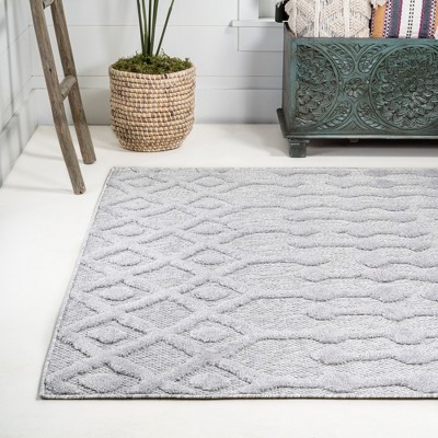 Handmade Light Gray Moroccan Diamond 4' x 6' Synthetic Area Rug