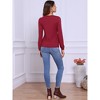 INSPIRE CHIC Women's Long Sleeve Pleated Round Neck Basic Tops - 3 of 4