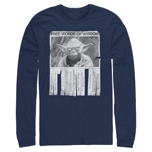 Mens Star Wars Yoda Free Words of Wisdom Long Sleeve Shirt - 1 of 4