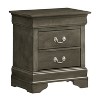 HomeStock Grey Nightstand 24x22x16 with One Drawer, Compact Bedside Table for Storage and Modern Stylish Bedroom Accent Furniture - 3 of 4