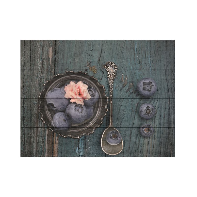 Trademark Fine Art -Christine Sainte-Laudy 'Pretty Blueberry' Wood Slat Art, 2 of 5