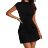 Womens Summer Dress Mock Neck Short Sleeve Bodycon Party Club Mini Dresses - 2 of 4