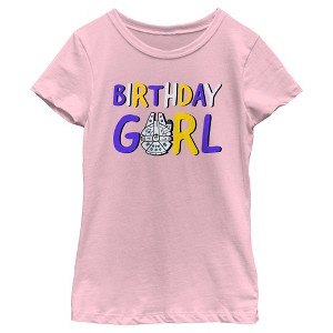 Girl's Star Wars Millennium Falcon Birthday Girl T-Shirt - 1 of 4