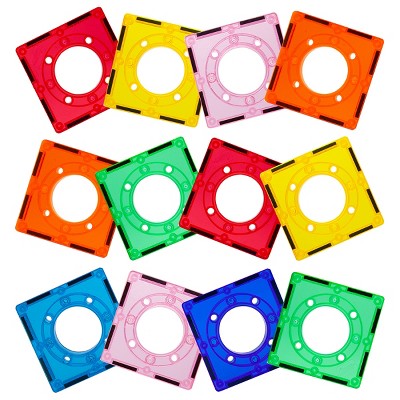 PICASSO-TILES 12 PC Accessories for Marble  Racetrack Set, Magnetic Tiles, Building Blocks, STEM Toys for Kids 3+