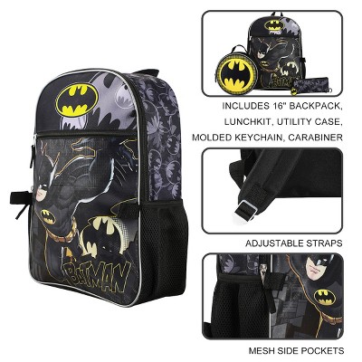 DC Comic Book Batman Symbol 5-Piece Backpack Accessory Set for boys - image 5