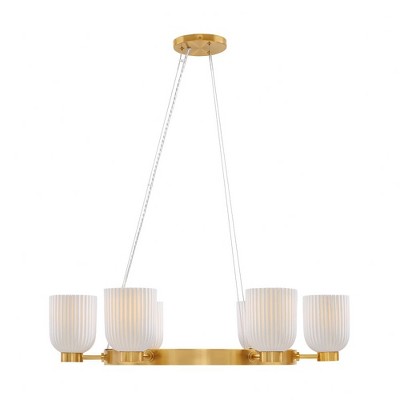 Savoy House Isla Blanca 6 - Light Chandelier in  Warm Brass