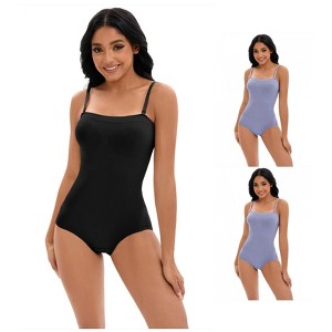 INSPIRE CHIC 3 Pcs Women's Cami Convertible Straps Slimming Waisted Button Bottom Butt Lifter Body Shapers - 1 of 4
