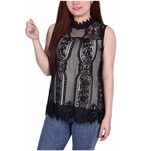 NY Collection Womens Lace Sleeveless Blouse Top - 1 of 1