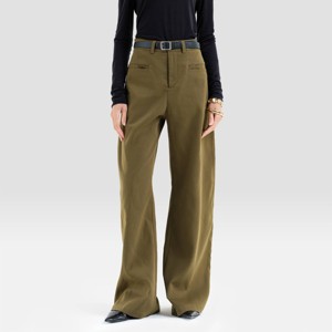 Women's High-Rise Welt Pocket Wide Leg Trousers - A New Day™ Olive