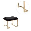 Simple Relax Upholstered Ottoman with Metal Base in Black and Champagne - 4 of 4