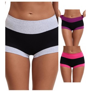INSPIRE CHIC Women's High Waisted Loose Classic Full Coverage Briefs Breathable Cotton Ladies Panties 3 Packs - 1 of 4