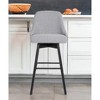 HomeRoots 26" Light Gray and Black Fabric with Solid Wood Swivel Counter Height Bar Chair - 2 of 4