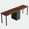 Resenkos Computer Desk, Office Desk, Study Desk,78.7" Two Person Desk, Long Computer Desk with 5 Drawers,Rustic Brown & Black - 3 of 4