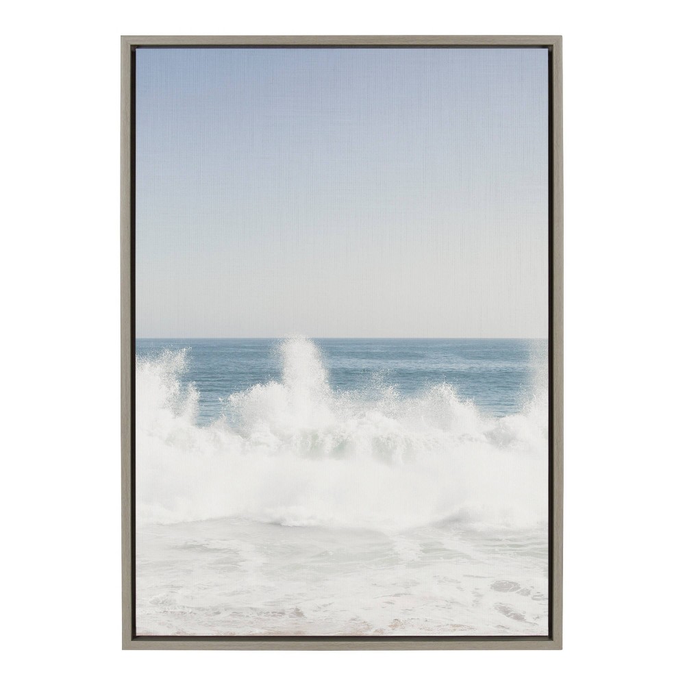 Photos - Other Decoration 23" x 33" Sylvie Waves Crashing Framed Canvas by Caroline Mint - Kate & La