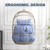 Balcony Garden PE Rattan Hanging Egg Chair,Outdoor Patio Metal Frame Swing Chair,Indoor Woven Rattan Hanging Chair with Cushions-Coolbibila - 3 of 4