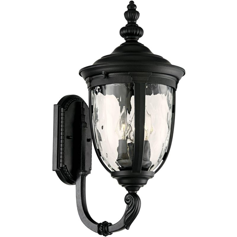 John Timberland Bellagio Vintage Rustic Outdoor Wall Light Fixture Textured Black Upbridge 21" Clear Hammered Glass for Post Exterior Barn Deck House, 5 of 10