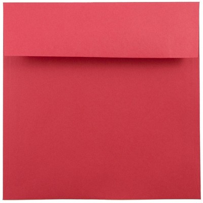 JAM Paper 7.5 x 7.5 Square Colored Invitation Envelopes Red Recycled 2792291