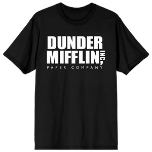The Office Dunder Mifflin Logo Women's Black Short Sleeve Crew Neck Tee - 1 of 3