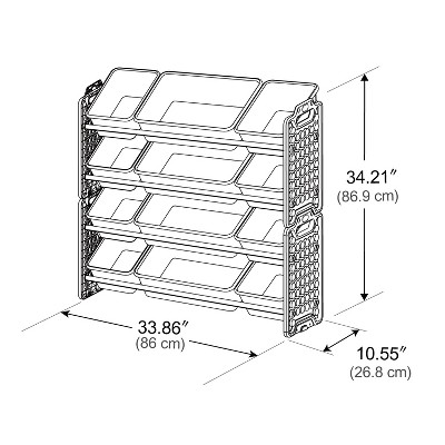 White Multi-Bin Toy Organizer with Removable Storage Bins